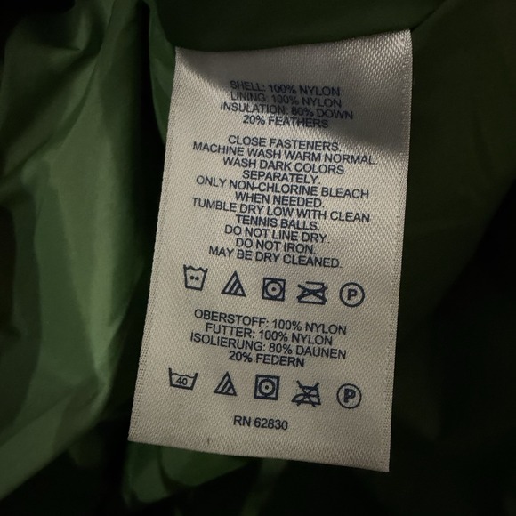 Lands End Goose Down Feather Puffer Vest Womens Small 6 to 8 Green Snap Basic - Picture 5 of 6